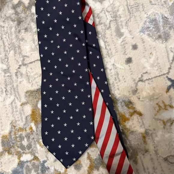 Burberry Navy and Red Star-Striped Tie - Picture 1 of 5